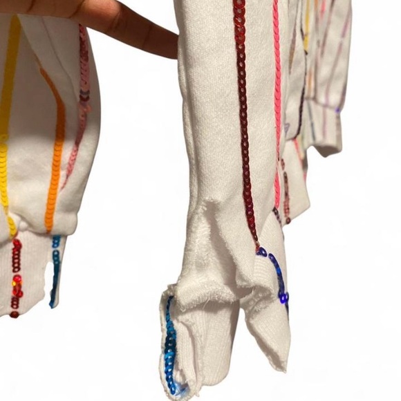 Queen of Sparkles! Striped Multicolor Sequin Sweater - Picture 3 of 5